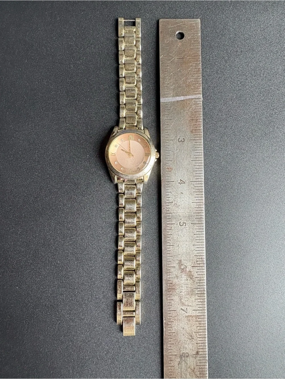 Gold-Tone‎ Pink Dial Women's Bracelet Watch